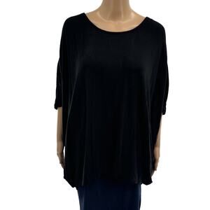 Lane Bryant Black Dolman Pullover Half Sleeve Top